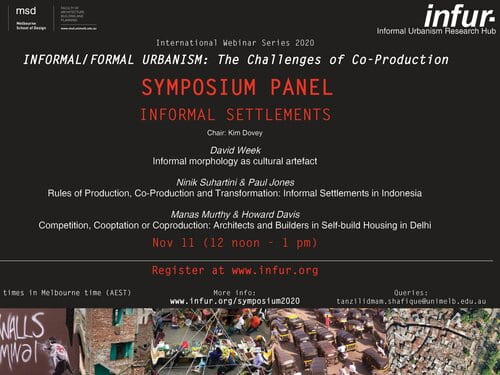 InfUr Webinar 6 / Symposium Panel on "Informal Settlements"